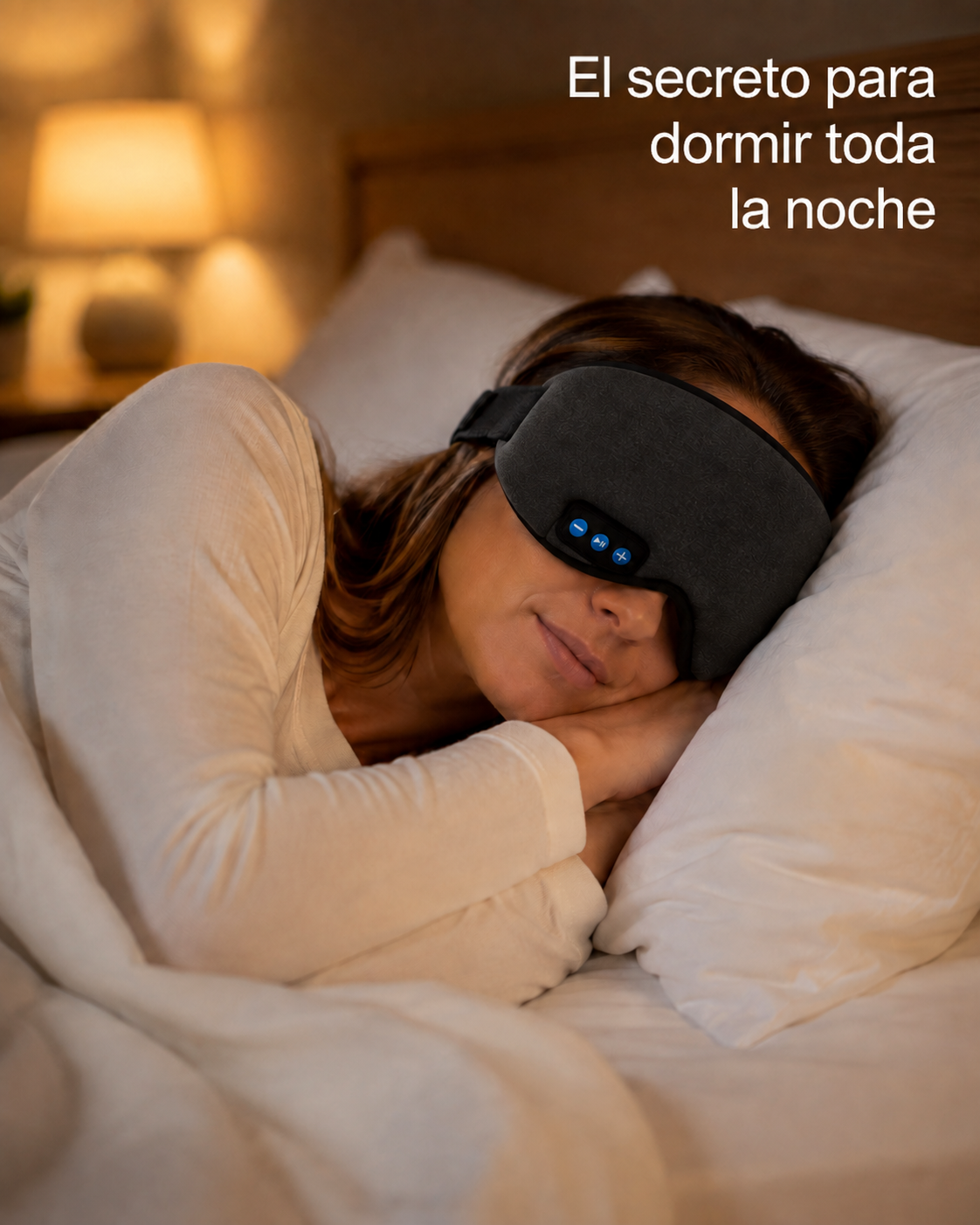 Antifaz con Bluetooth - Oscuridad total y tu sonido favorito para dormir