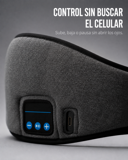 Antifaz con Bluetooth - Oscuridad total y tu sonido favorito para dormir